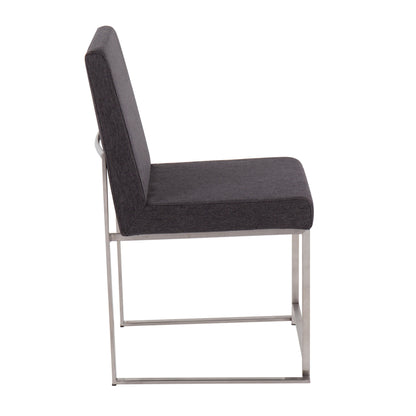 Fuji - Contemporary High Back Dining Chair (Set of 2) - Charcoal