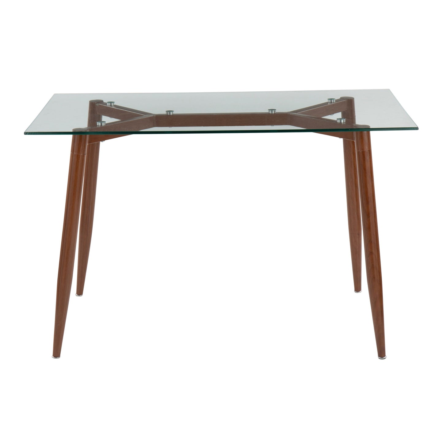 Clara - Contemporary Table - Walnut / Clear