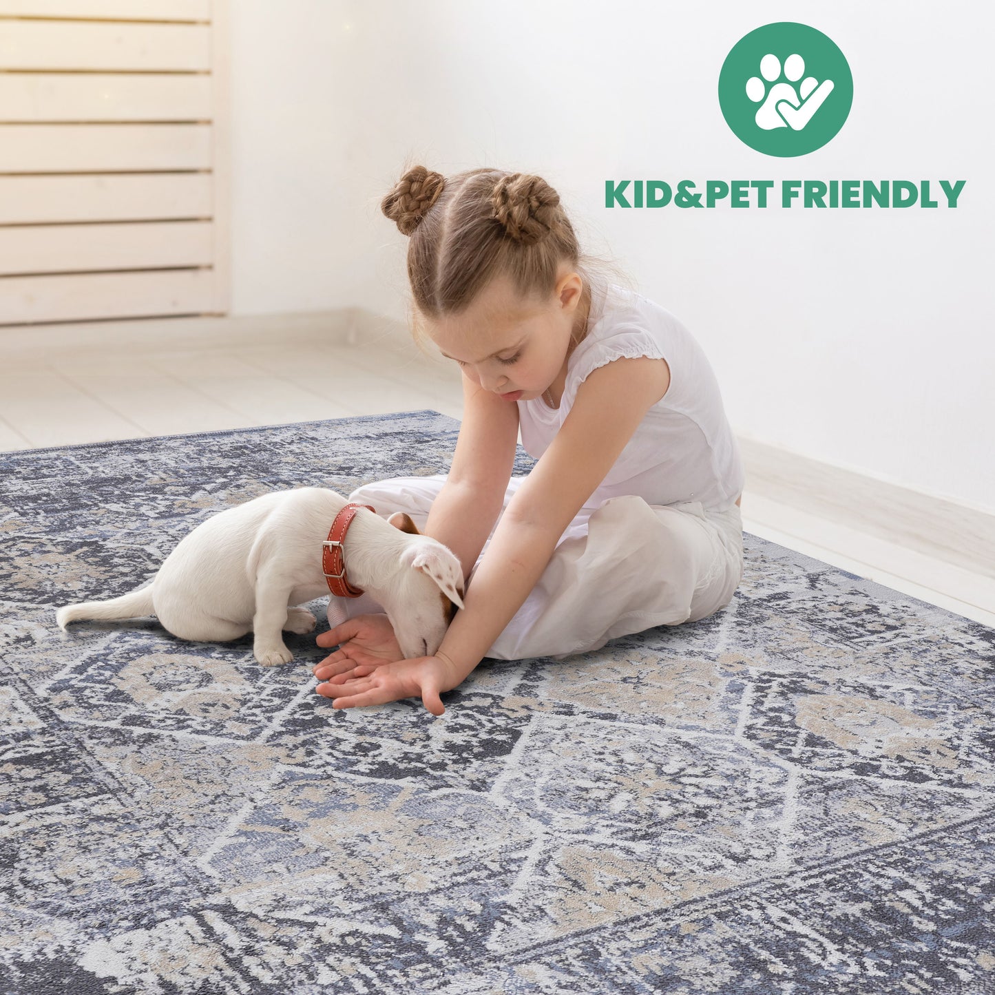Payas - 2' X 8' Traditional Runner Rug - Gray / Blue