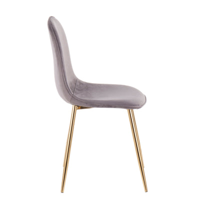 Pebble - Contemporary Chair (Set of 2) - Gold / Gray
