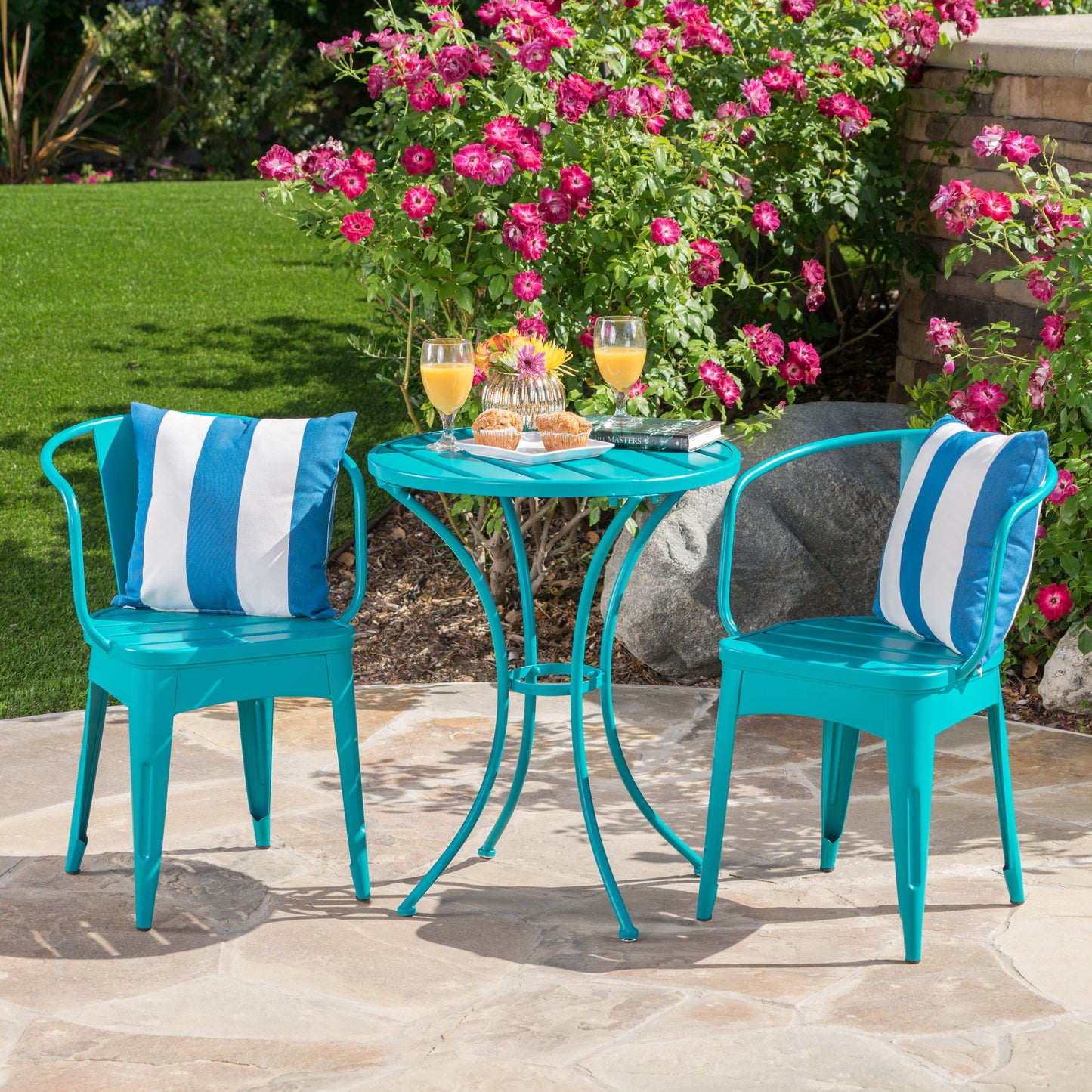 Colmar - 3 Piece Metal Set - Teal
