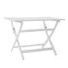 Blissique - Outdoor Foldable Wood Dining Table With Slat Design - White
