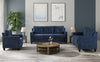 Horatio - Chenille 3 Piece Living Room Set - Navy