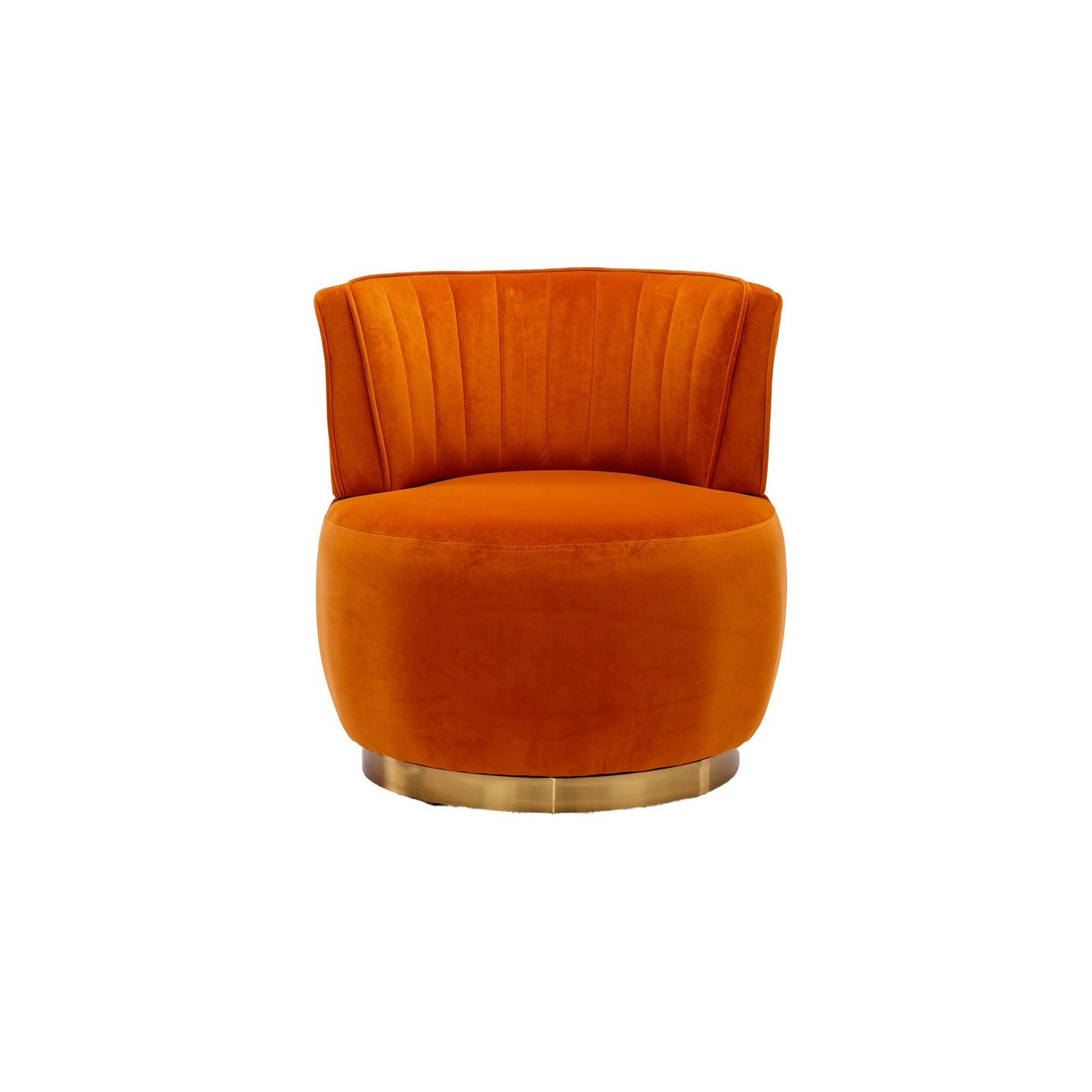 360 Degree Swivel Cuddle Barrel Accent Sofa Chair, Fluffy Round Armchair - Orange