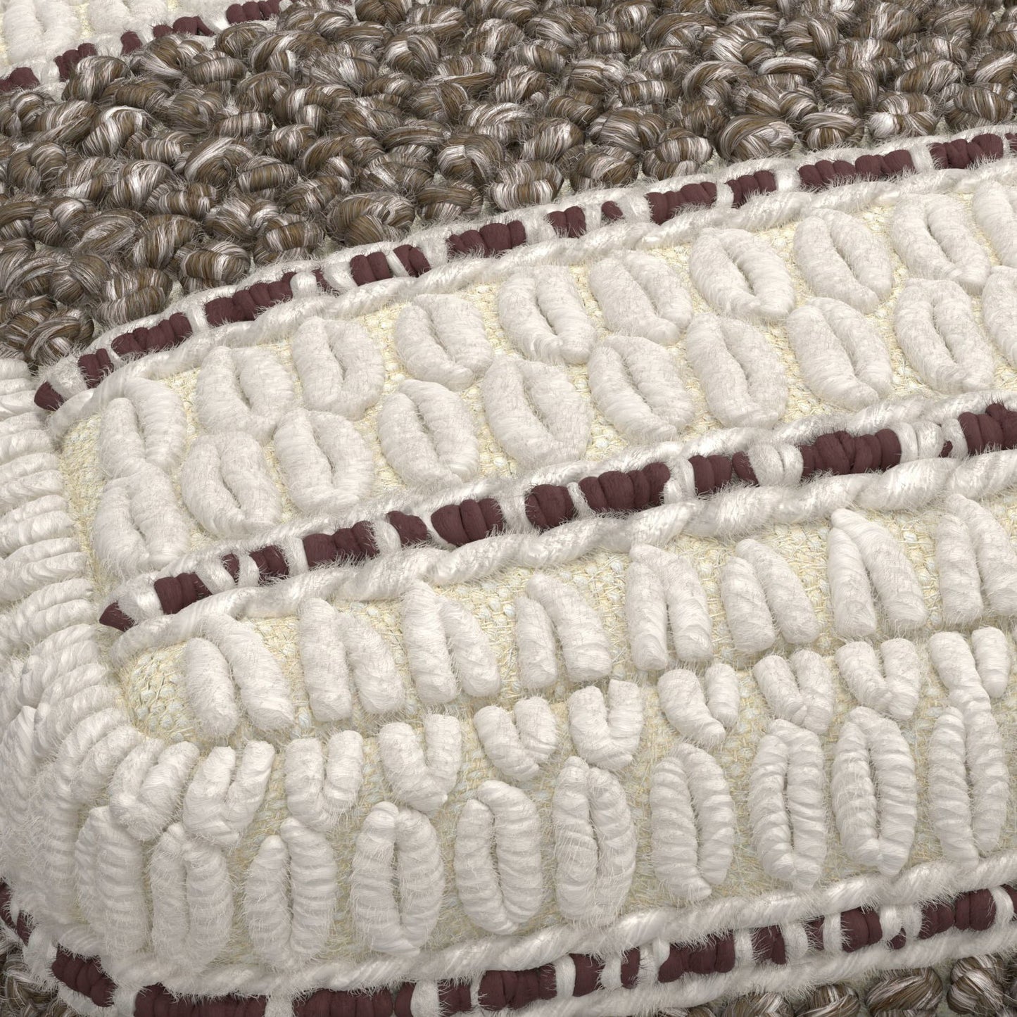 Grady - Square Pouf - Earth Tone Brown