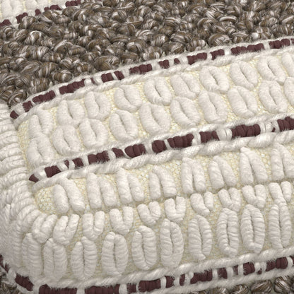 Grady - Square Pouf - Earth Tone Brown