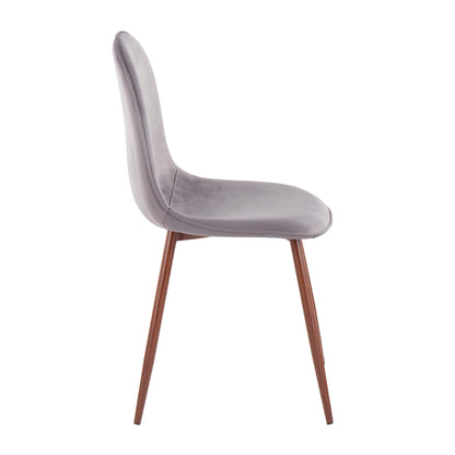 Pebble - Contemporary Chair (Set of 2) - Walnut / Gray