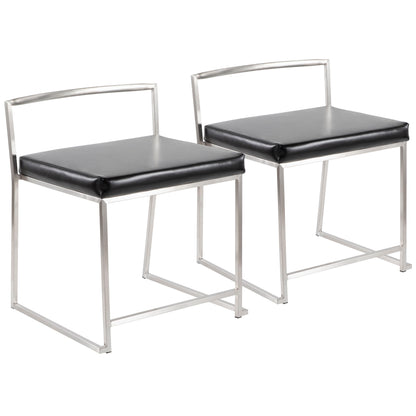 Fuji - Contemporary Stackable Dining Chair (Set of 2) - Black