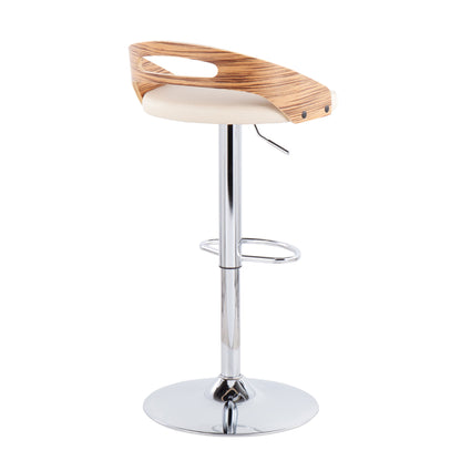 Cassis - Mid-Century Modern Adjustable Barstool With Swivel - Zebra / Cream