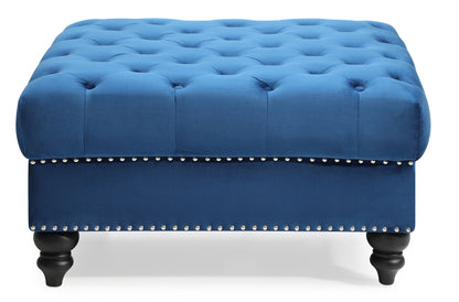 Charming Traditional Ottoman - Navy Blue