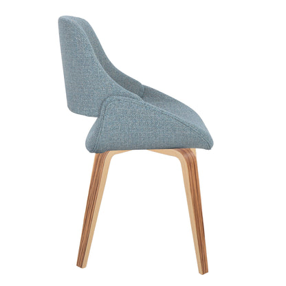 Fabrico - Mid-Century Modern Dining Chair (Set of 2) - Zebra / Blue