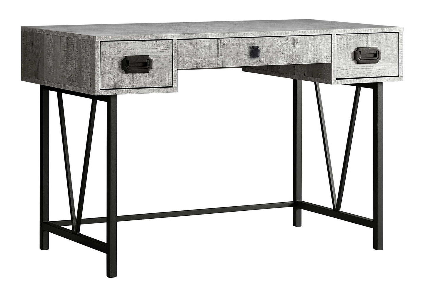 Computer Desk For Home Office, Laptop, Storage Drawers, Transitional - Gray