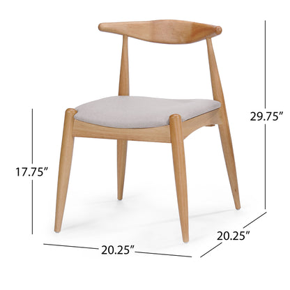 Candescent - Dining Chair With Curved Back And Wood Frame (Set of 2) - Beige