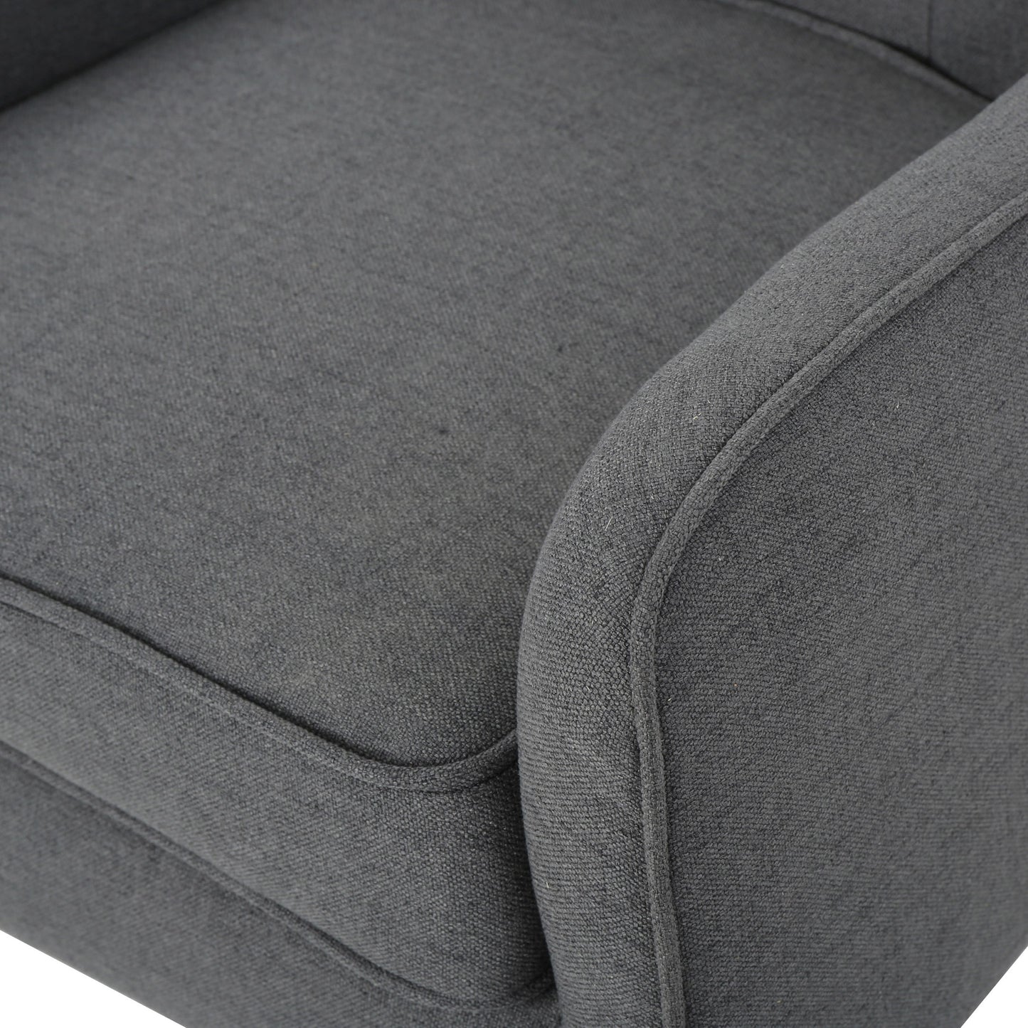 Modern Arm Chair With Tufted Back And Wooden Legs - Charcoal