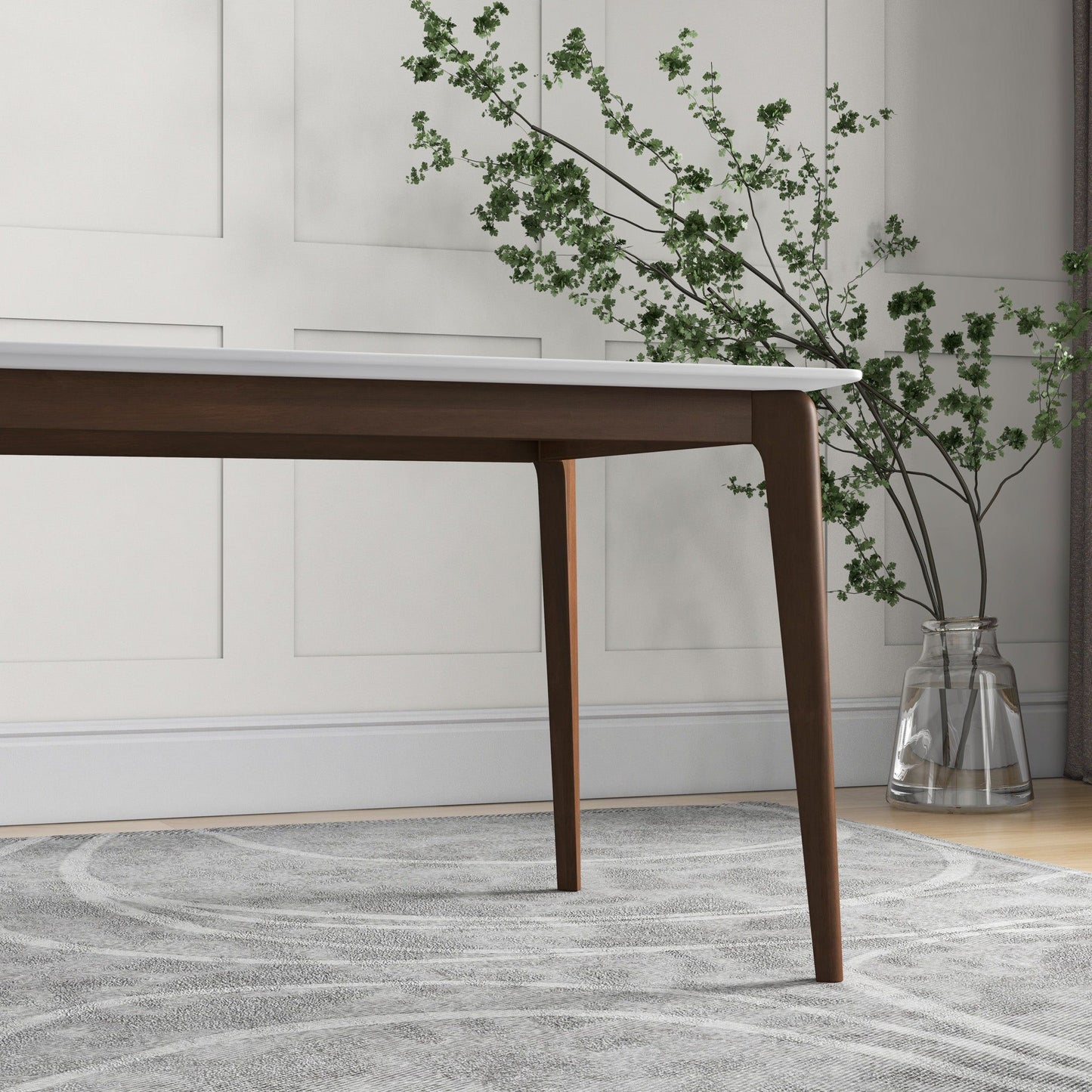 Lindsey - White Top Dining Table - Brown / White
