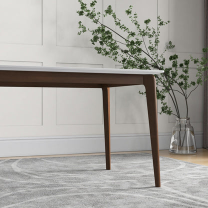 Lindsey - White Top Dining Table - Brown / White