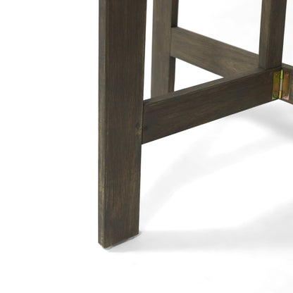 Outdoor Half Round Folding Bistro Table - Gray Finish