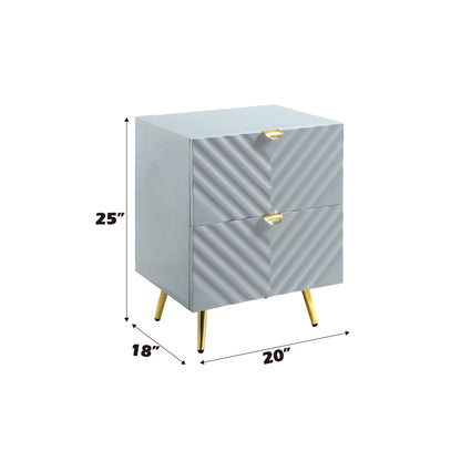 Gaines - High Gloss Nightstand - Gray
