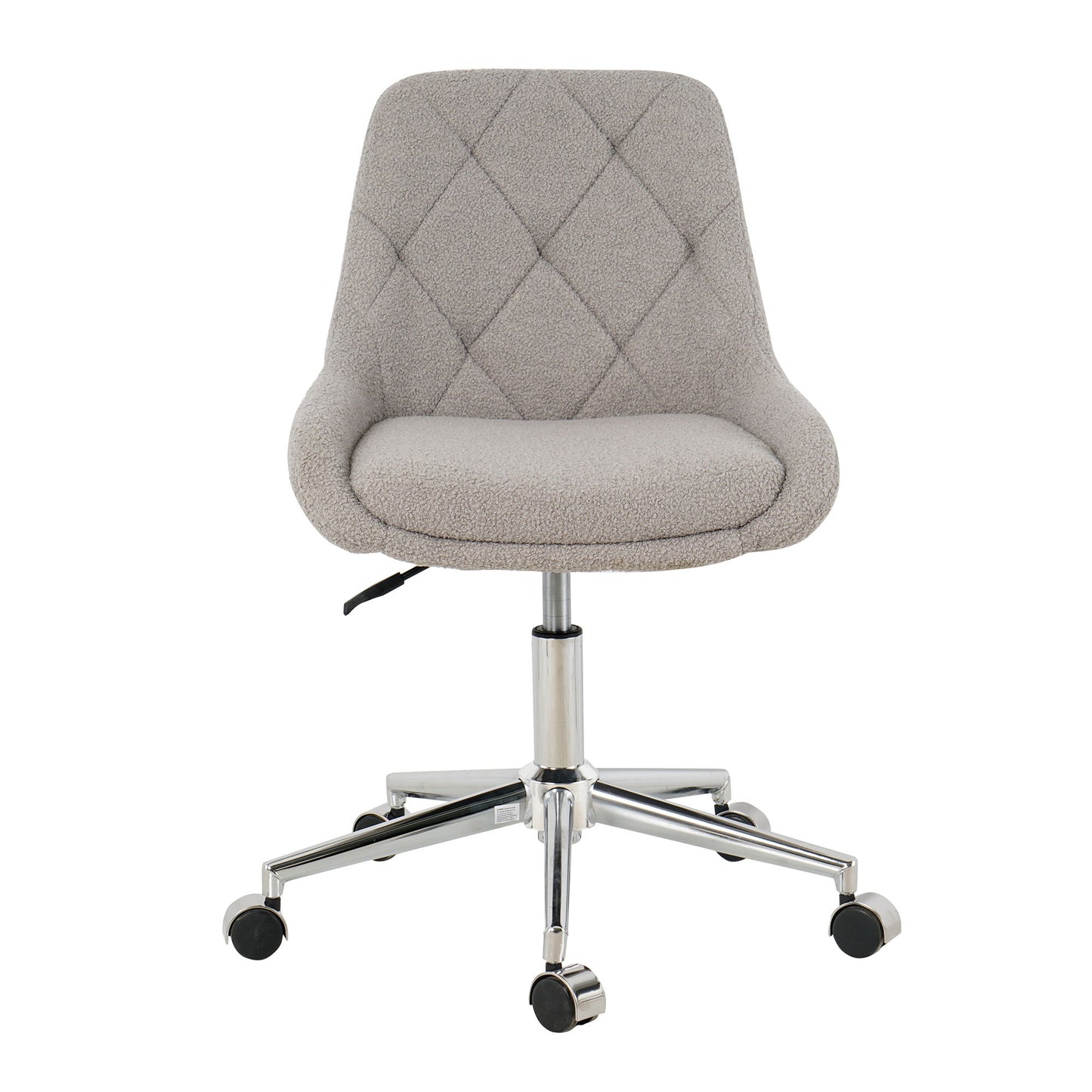 Modern Teddy Fleece Fabric Dining Chair With Chrome Legs, Soft And Comfortable - Gray