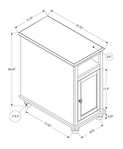 Accent End Table, Storage, Traditional - White
