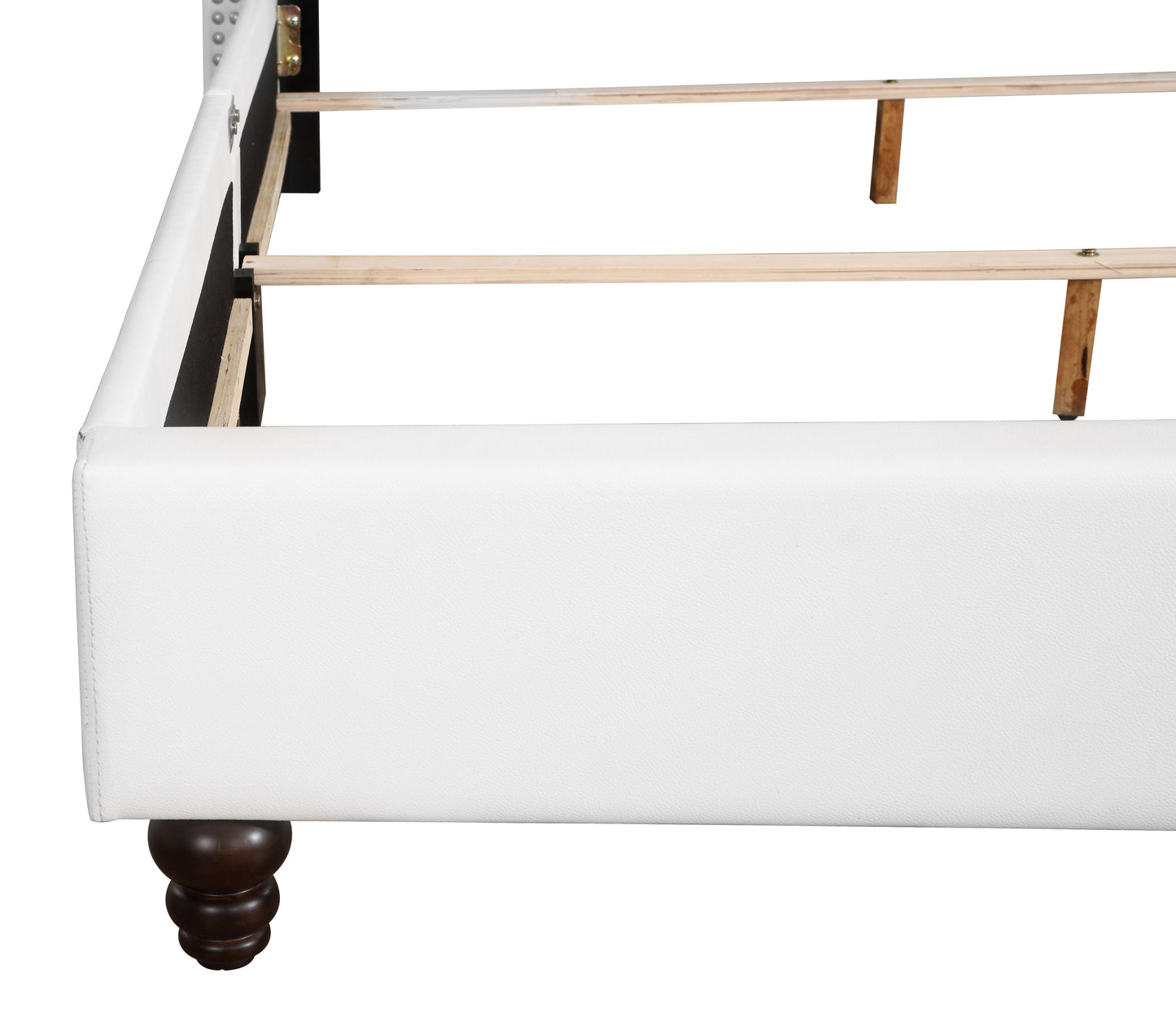 Full Upholstered Bed - White