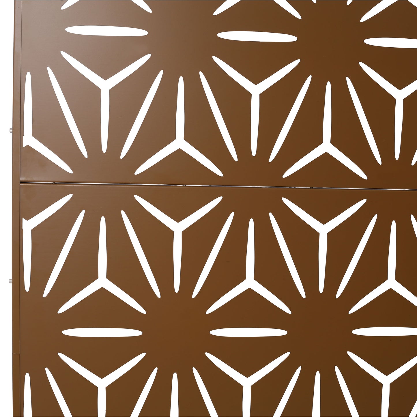 Freestanding Decorative Metal Privacy Screen For Deck Balcony Patio - Brown, Steel, 76" H X 48" W