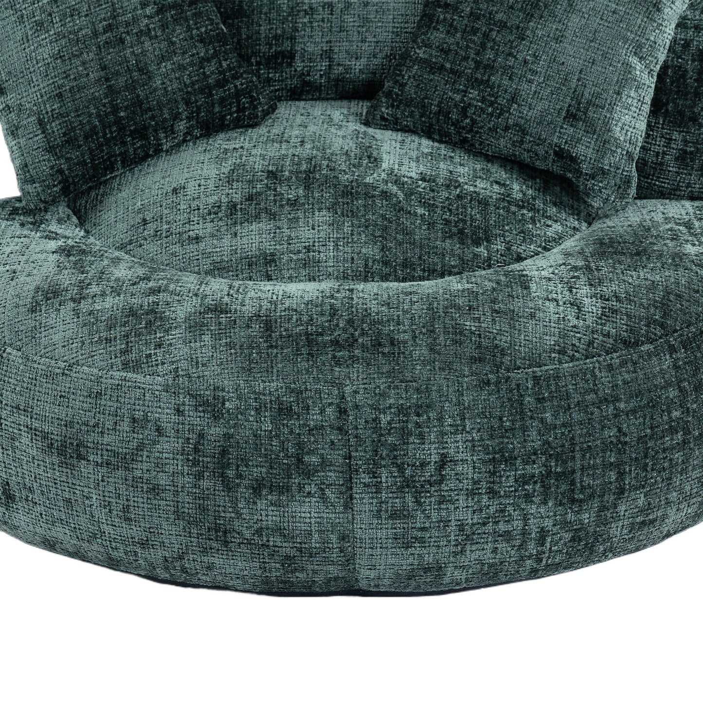 Chenille High Back Bean Bag Chair Couch With 3 Pillows, Indoor & Outdoor, Single Gaming Sofa For Bedroom - Emerald