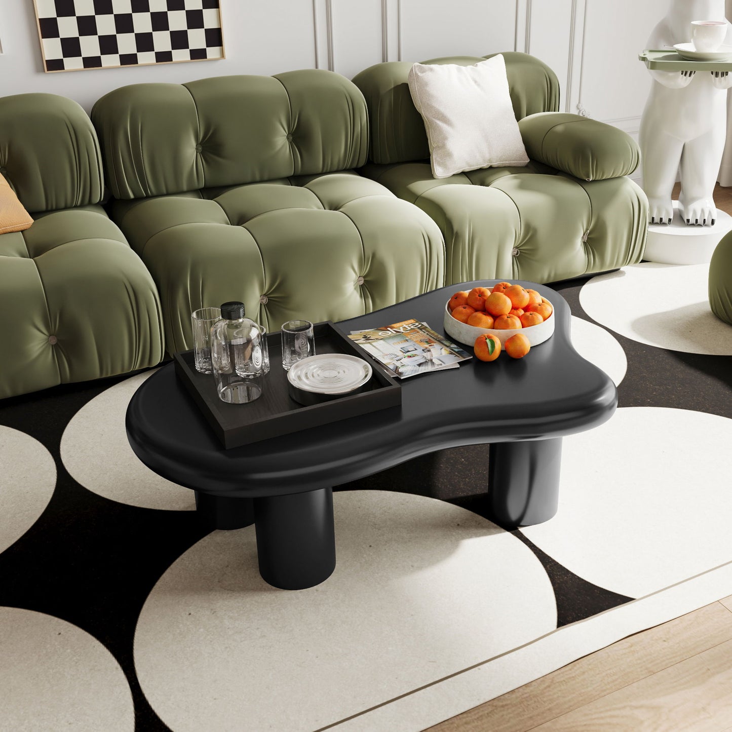 Cloud Shaped, Coffee Table For Living Room - Matte Black