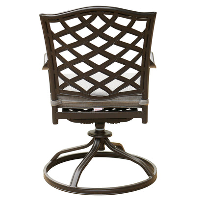 Outdoor Patio Aluminum Swivel Rocker Dining Chair With Cushion (Set of 2) - Cast Slate