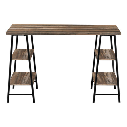Computer Desk For Home Office, Laptop, Storage Shelves, Contemporary & Modern - Brown