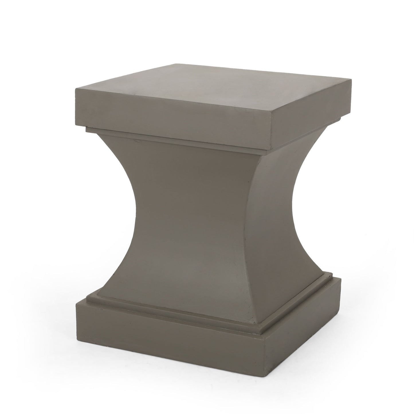 Modern Athena Side Table With Pedestal Design - Light Gray