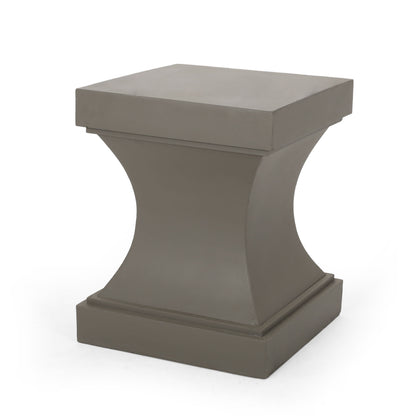 Modern Athena Side Table With Pedestal Design - Light Gray