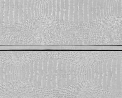 Anpu - Faux Crocodile Skin Console Cabinet - Silver