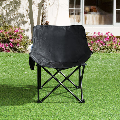 2 Pieces Outdoor Portable Folding Camping Chairs With Carry Bag - Black