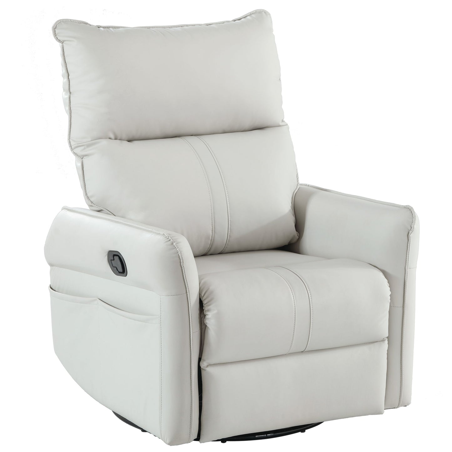 Rocking Recliner Chair, 360 Degree Swivel Nursery Rocking Chair, Glider Chair, Modern Small Rocking Swivel Recliner Chair For Bedroom, Living Room Chair Home Theater Seat, Side Pocket - Light Gray
