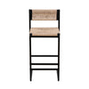 Bar Stools (Set of 2) Paper Rope Weave Dining Chairs With Back Hand Weave Stools For Kichen Island, Bar & Counter - Honey