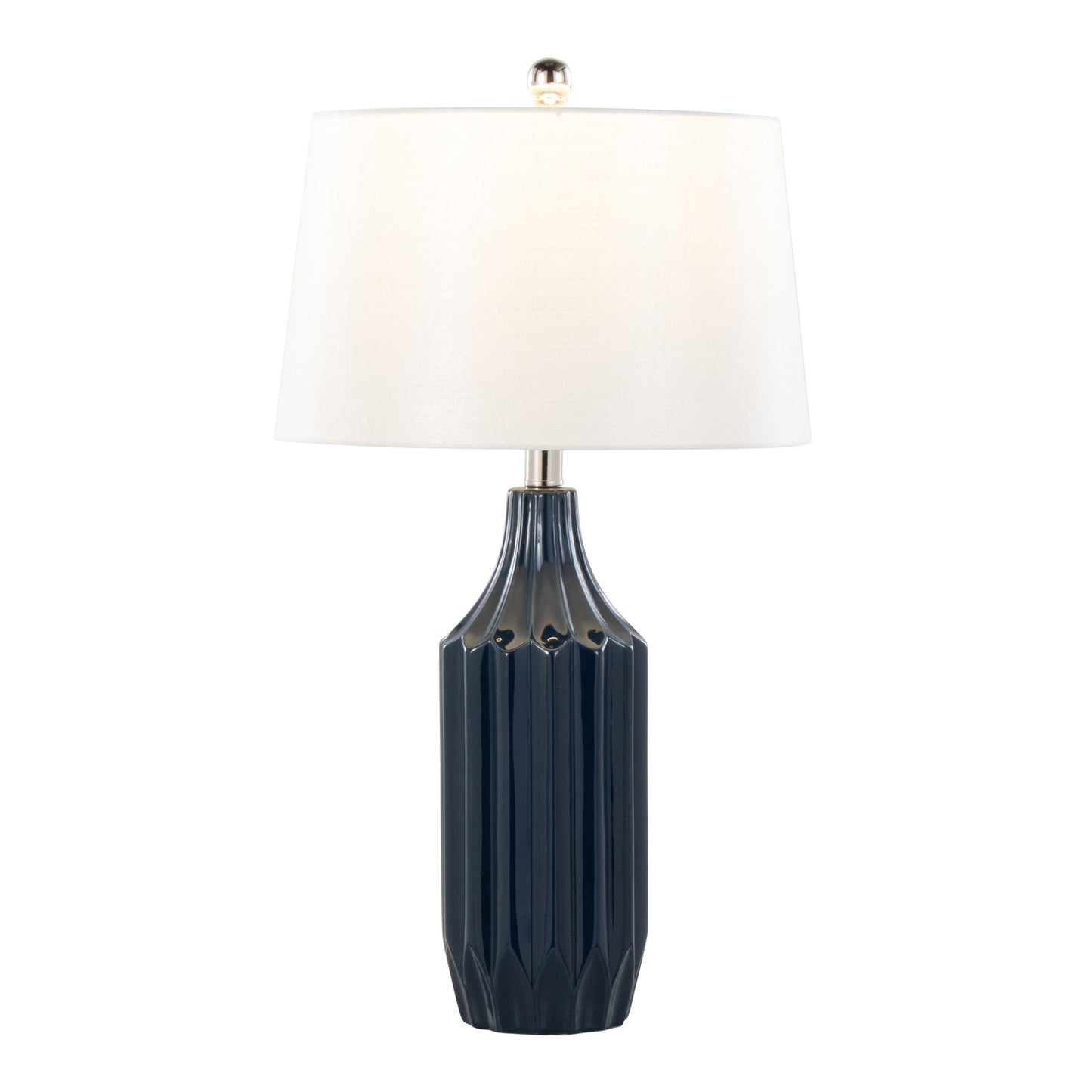 Stella - Contemporary Table Lamp - Gloss Dark Blue / White