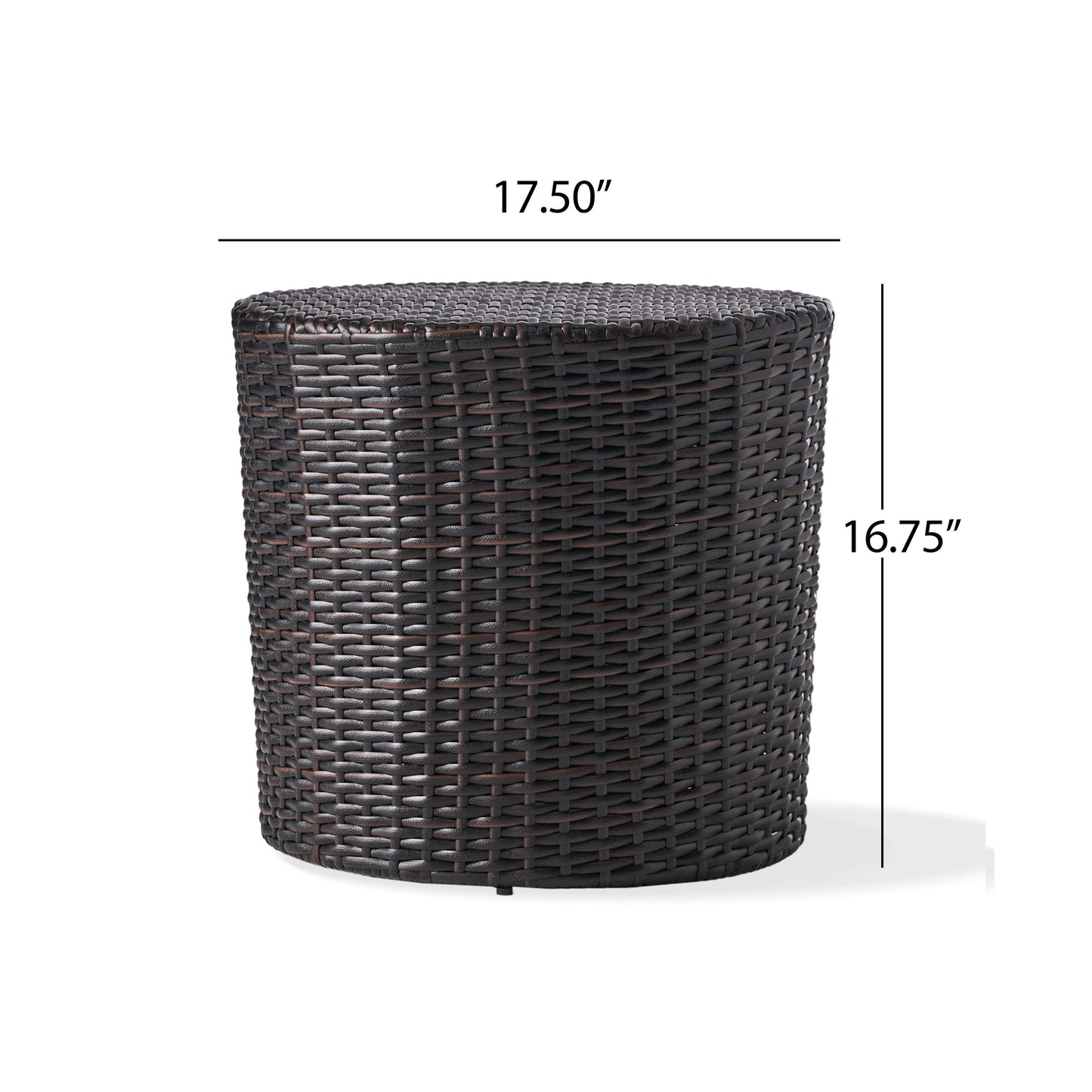 Barrel Side Table With Handcrafted Details - Brown