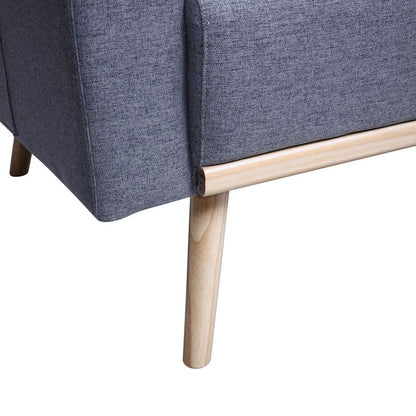 Easton - Linen Fabric Loveseat With USB Charging Ports Pockets And Pillows - Dark Gray