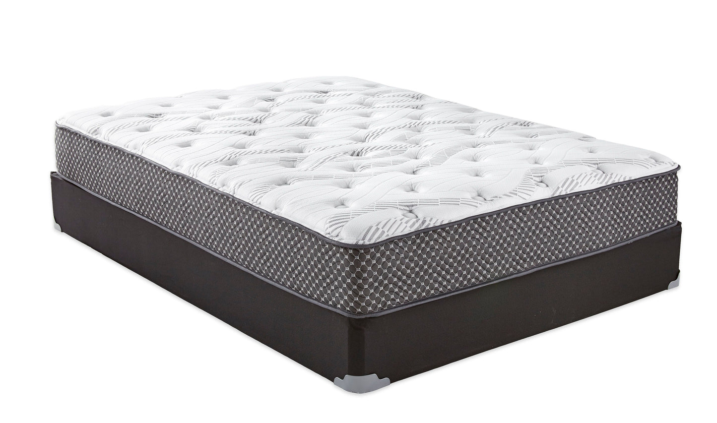 10" King Quilted Hybrid Mattress, Medium Firm - Black / White