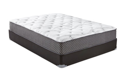 10" Queen Quilted Hybrid Mattress, Medium Firm - Black / White