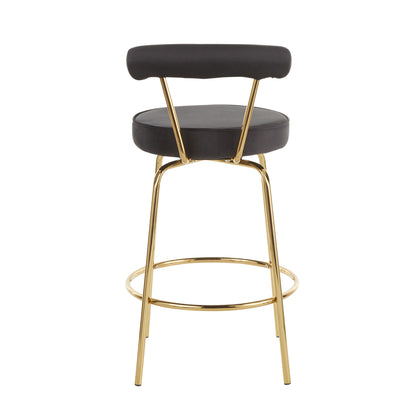 Rhonda - Glam Counter Stool (Set of 2) - Gold / Black