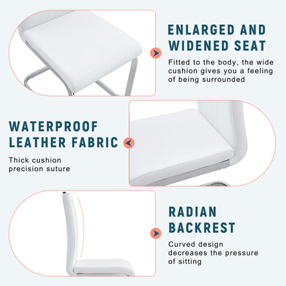 (Set of 4) Material Bow Shaped Chairs Adding Fashion To Minimalist And Contemporary Home Styles - White