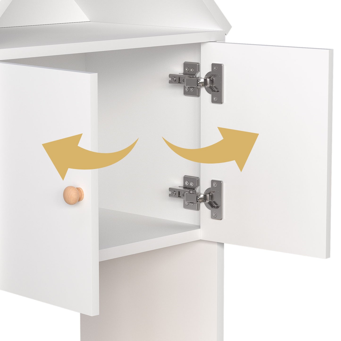 Versatile Children's Bookshelf With House-Shaped Design Multifunctional Storage - White