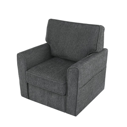360 Degree Swivel Chair Accent Barrel Armchair With Side Pockets, Compact Design For Living Room, Bedroom, Office - Gray