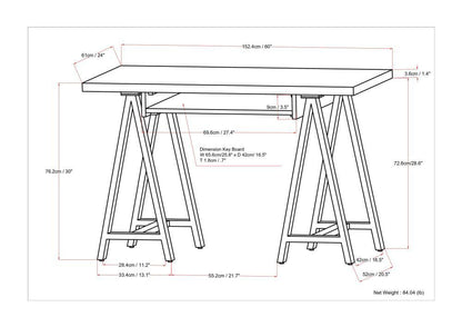 Sawhorse - Solid Walnut Veneer And Metal Desk - Walnut