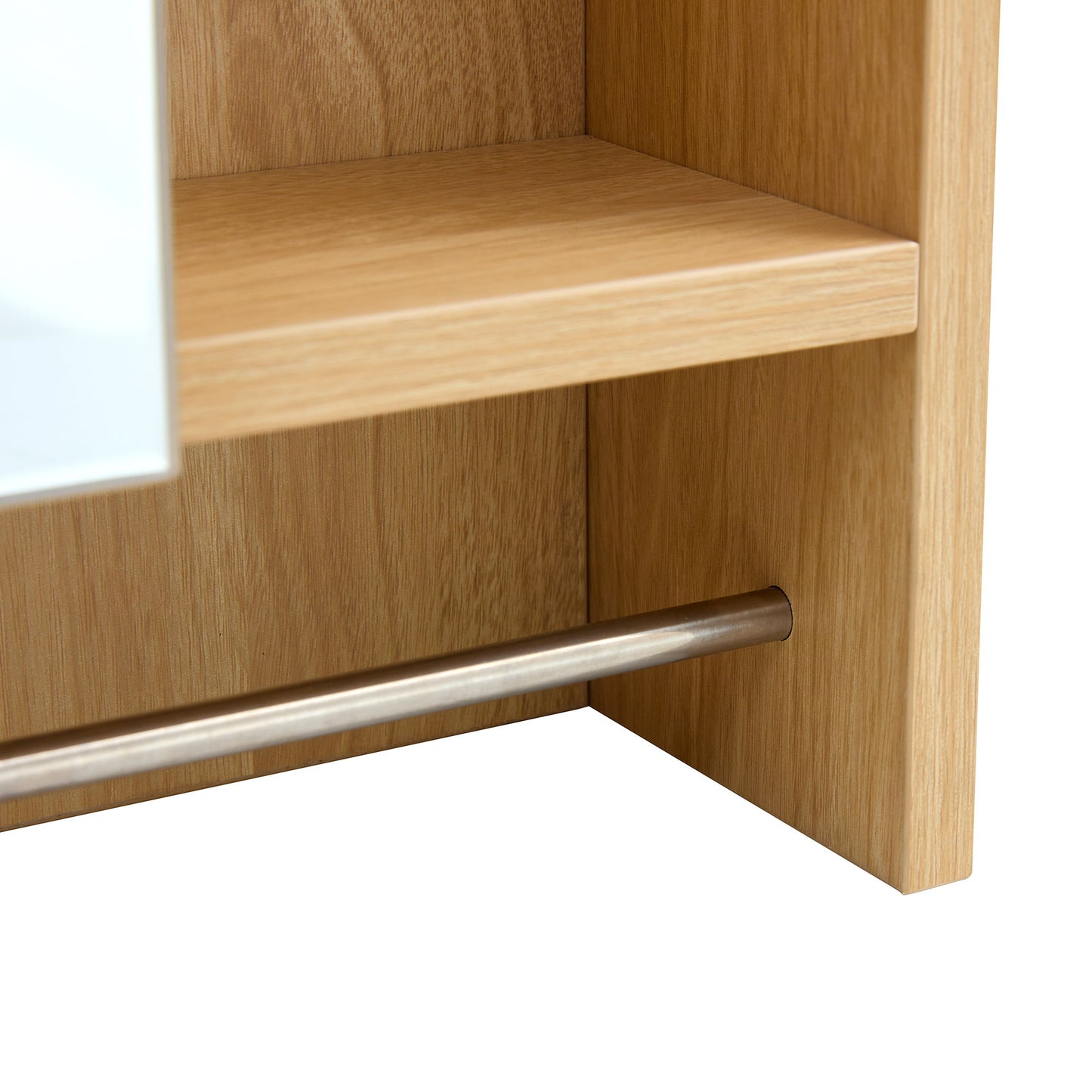 Wall Mounted Bathroom Storage Cabinet With Mirror Door, Medicine Cabinet, Over The Toilet Storage Cabinet With Shelves And Towel Rack - Burly Wood