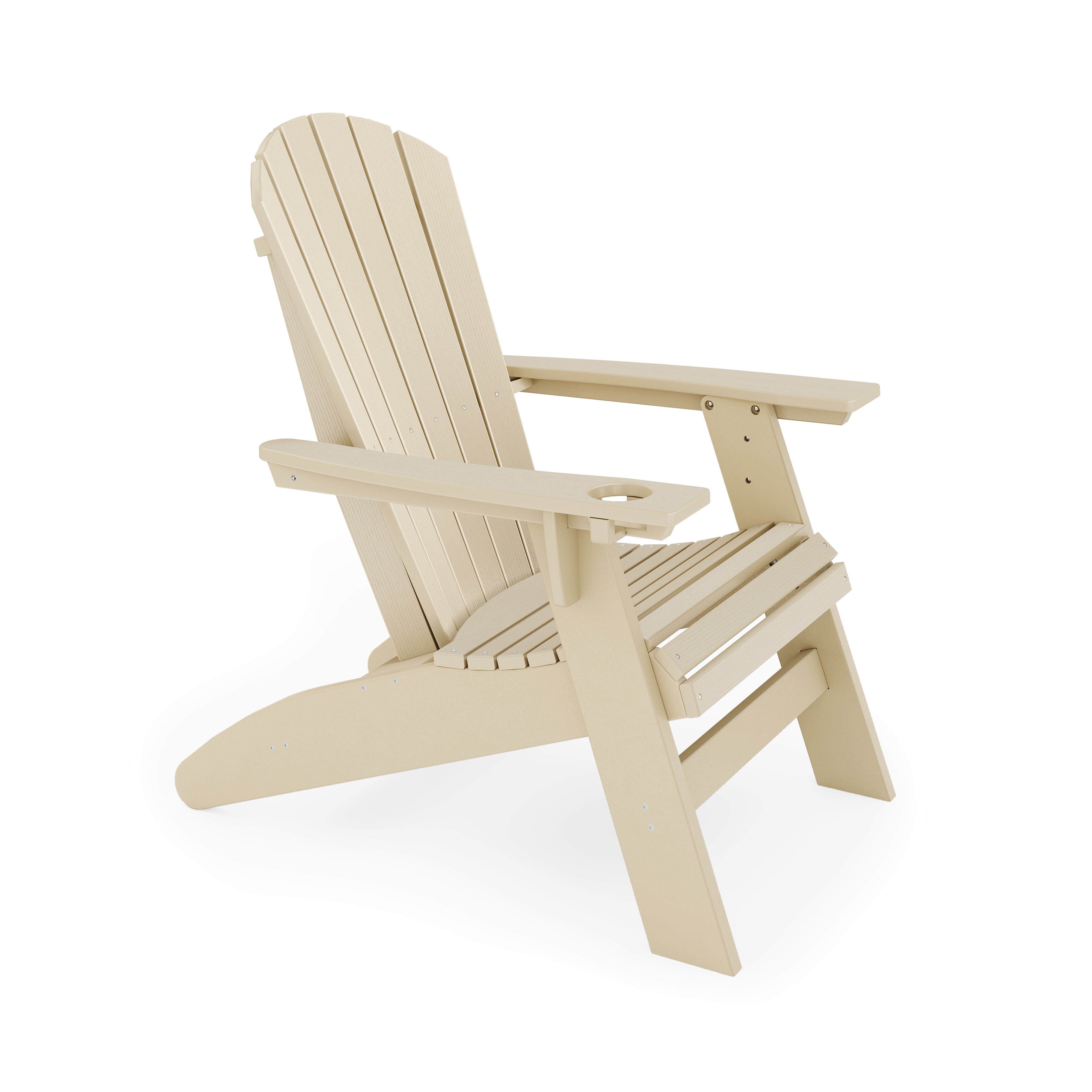 Adirondack Chair Sturdy HDPE Poly Lumber For Poolside, Patio, And Garden Relaxation - Beige