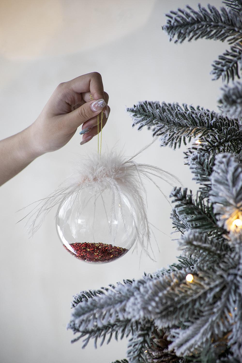 Christmas Ball Ornaments, Decorative Hanging Ball Christmas Tree Ornaments, For Holiday Decorations (Set of 6) - Multi