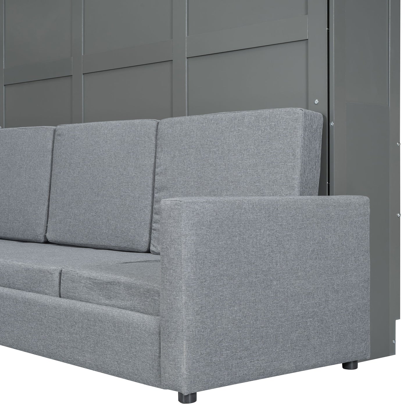 Queen Size Murphy Wall Bed With Sofa - Gray